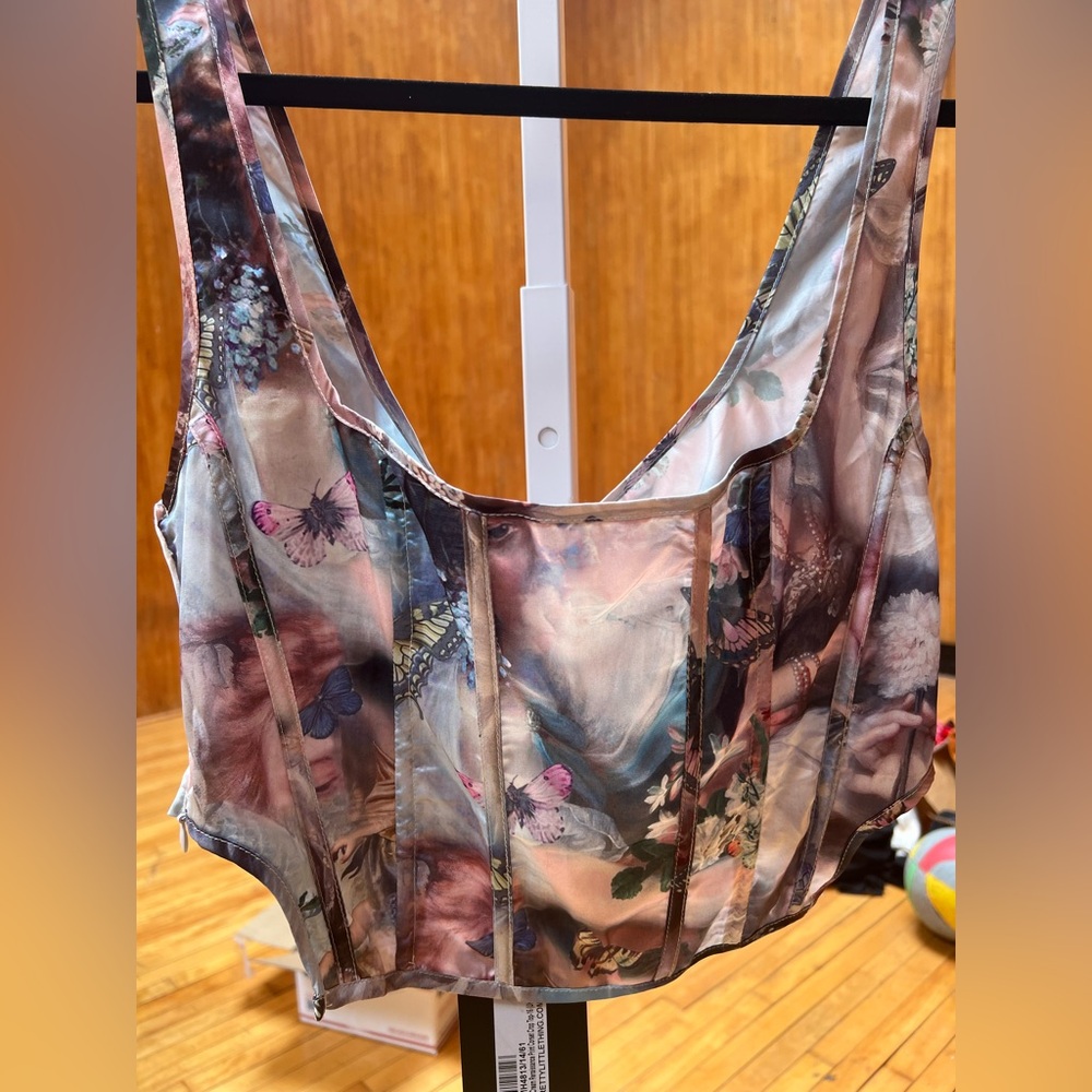 PrettyLittleThing Multicolor Corset Satin Top